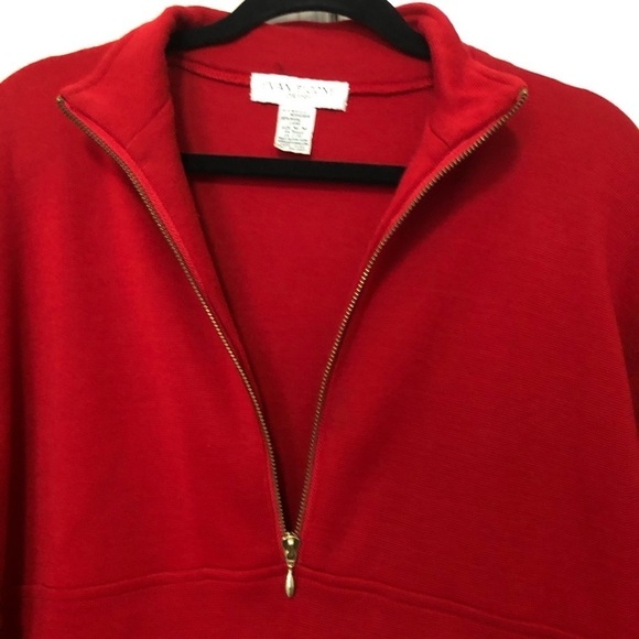 Evan-Picone Red Dress Long Sleeve Zip - Picture 4 of 6